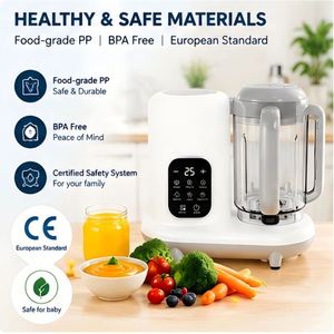 Procesador de Alimentos para Bebés de Vidrio de Alta Calidad y Bajo Ruido, Calentador de Biberones, Vaporizador de Purés para Uso en Casa, Auto y RV - Licuadora Infantil Multifuncional - Product Image 4