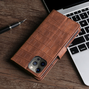 Funda para Teléfono con Textura de Piel de Cocodrilo para <span class=keywords><strong>Samsung</strong></span> S24 Ultra S23 Plus S22 S21, Clip para Tarjetas, Estilo Ejecutivo de Lujo, 15 Pro Max 14 - Product Image 1