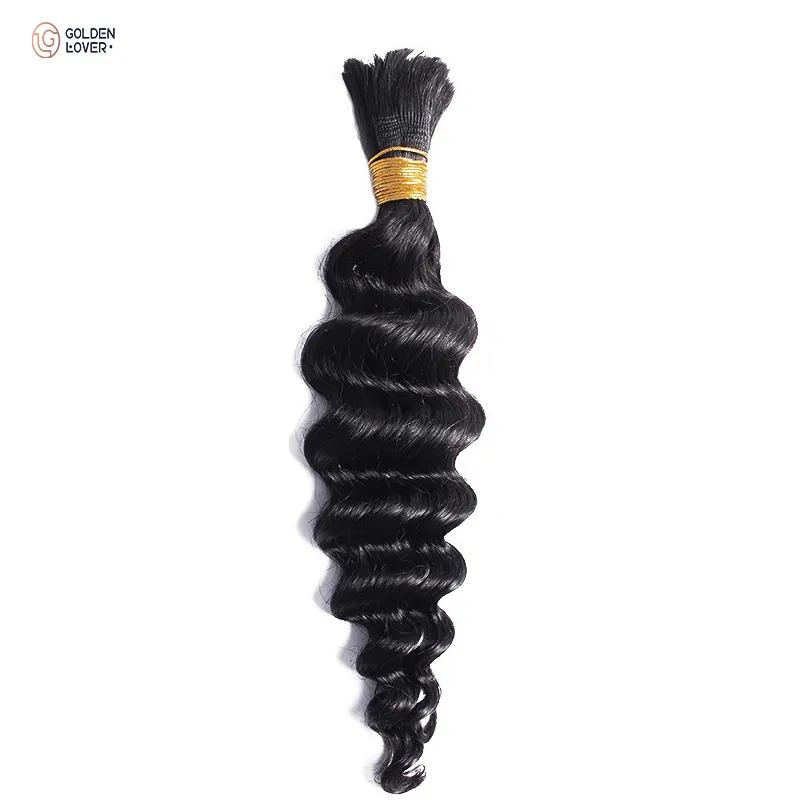 Deep Wave Remy Cheveux Humains Brésiliens Soie Cheveux En Vrac Pour Tresser Extensions de Cheveux Naturels Bouclés Pas de Trame Crochet Tresses