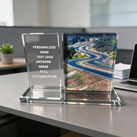 Plaque de bureau personnalisée en cristal à double panneau Neelpure 188179 pour cadeau d'entreprise