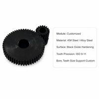 Engranaje Cónico Personalizado de Acero 45 Endurecido, Resistente al Desgaste, con Óxido Negro, para Reductor, Automatización, Transportador, No Estándar, OEM, ODM
