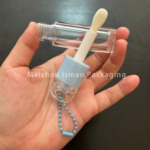 ISMAN Tubes de brillant à <span class=keywords><strong>lèvres</strong></span> vides 6ml, couleurs rose, blanc, jaune, bleu, violet, avec capuchon transparent, applicateur Doe Foot et chaîne - Product Image 6
