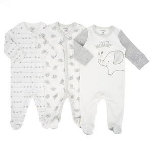 ชุดนอนเด็กแรกเกิด 3 ชิ้นต่อชุด จั๊มสูท บอดี้สูทเด็ก ชุดรอมเปอร์เด็กผ้าฝ้ายออร์แกนิคขนาดใหญ่ ชุดเสื้อผ้าเด็ก บอดี้สูท - Product Image 4