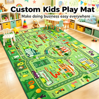 Tapis de jeu 2-en-1 pour enfants - Tapis éducatif alphabet et voitures avec dos antidérapant pour salle de jeux, chambre et activités des tout-petits