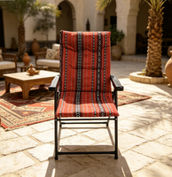 Chaises pliantes de luxe portables en fer pour le camping, le jardin, la plage, la pêche et les loisirs en extérieur, style arabe du Moyen-Orient