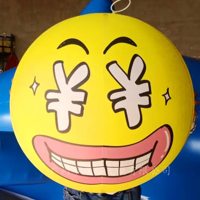 Globo de helio flotante personalizado para decoración del hogar, globo inflable de PVC con cara sonriente, bonito, para publicidad, gran oferta
