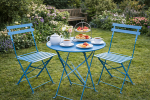 Conjunto de <span class=keywords><strong>Bistro</strong></span> Plegable de Metal Premium, Mesa y Sillas de Jardín para 2 Personas, para Patio, Balcón y Uso en Exteriores - Product Image 6