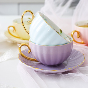 Platillo de té con forma de calabaza rosa de estilo francés de colores, cajas de embalaje, juego de tazas de té con <span class=keywords><strong>tetera</strong></span> - Product Image 3