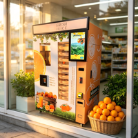 Máquina Expendedora de Jugo de Naranja Fresco Comercial con Autolimpieza para Centros Comerciales y Supermercados