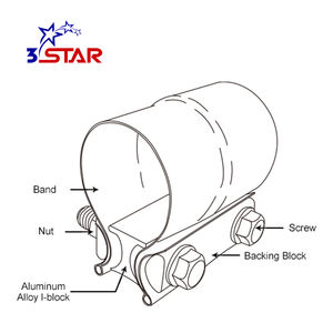 Penjepit lengan knalpot baja tahan karat, tugas berat Universal - Product Image 3