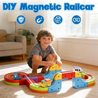 EPT Juego de Vías Magnéticas para Trenes Eléctricos, Diseño Antigravedad, Fácil de Montar, Regalo para Niños, Aprendizaje STEM 3D