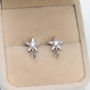 Juego de Anillo y Colgante de Plata S925 Wenchi sin Perforación con 10-12 Perlas, Accesorios DIY, Bandeja Vacía para Incrustaciones, Modelo 16197 - Product Image 2