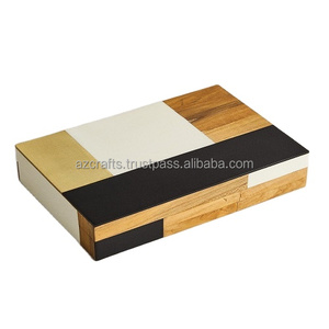 Ethically Sourced for Mango Wood Resin <b>Box</b> Handmade Inlay Design with Custom Logo for Jewelry <b>Storage</b> Bone <b>Material</b> - Product Image 1