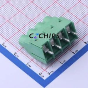 DB910-6.35-4P-GN-P Screw Terminal Block Through hole Component (THT),P=6.35mm Connector 1x4P 6.35mm Green Through Hole - Product Image 2