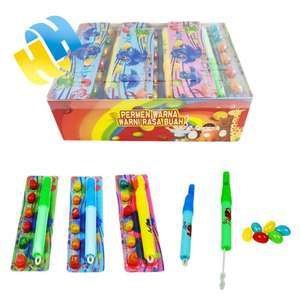 Colorido 2-en-1 flauta inflable Jelly Bean Whistle Toy Fun Chewy Candy para niños en caja al por mayor - Product Image 1