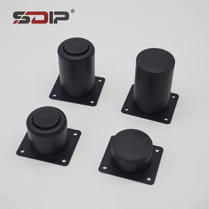 أرجل كنبات معدنية من الحديد قابلة للتعديل بتصميم أنبوبي دائري باللون الأسود المطلي بالكروم، أرجل خزائن، أرجل أثاث - Product Image 3