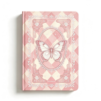 Carnet personnalisé à couverture rigide avec impression papillon, format A5, logo personnalisé pour cadeau