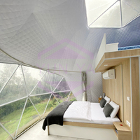 Dôme géodésique de luxe de 6 m pour glamping, maison préfabriquée de forme ronde, tente d'hôtel avec isolation en coton pour complexe hôtelier en plein air