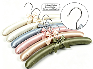 Cintres rembourrés en satin avec nœud, cintres en tissu doux, cintres décoratifs pour <span class=keywords><strong>robe</strong></span> de mariée, <span class=keywords><strong>pull</strong></span>, rangement de placard - Product Image 3