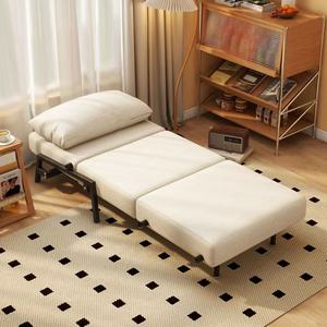Canapé-<span class=keywords><strong>lit</strong></span> moderne pliable de haute qualité à double usage avec cadre métallique et tissu écologique, idéal pour appartement et chambre à coucher - Product Image 2