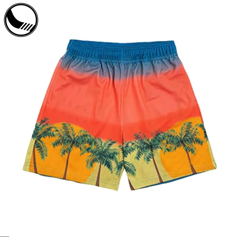 Nuevos pantalones cortos de playa con cordón estampado en caliente de letras de nailon de verano para nadar, pantalones cortos de tabla de sudor para hombres