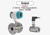Pulse 4-20mA RS485 pengukur aliran turbin baja tahan karat OEM untuk minyak udara Gas Air cair dengan akurasi tinggi asli Tiongkok
