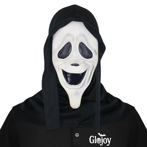 Masque effrayant en caoutchouc souple <span class=keywords><strong>Smiley</strong></span> Ghost, accessoire de déguisement d'Halloween, pour fête costumée, farces et attrapes, personnalisable - Product Image 1