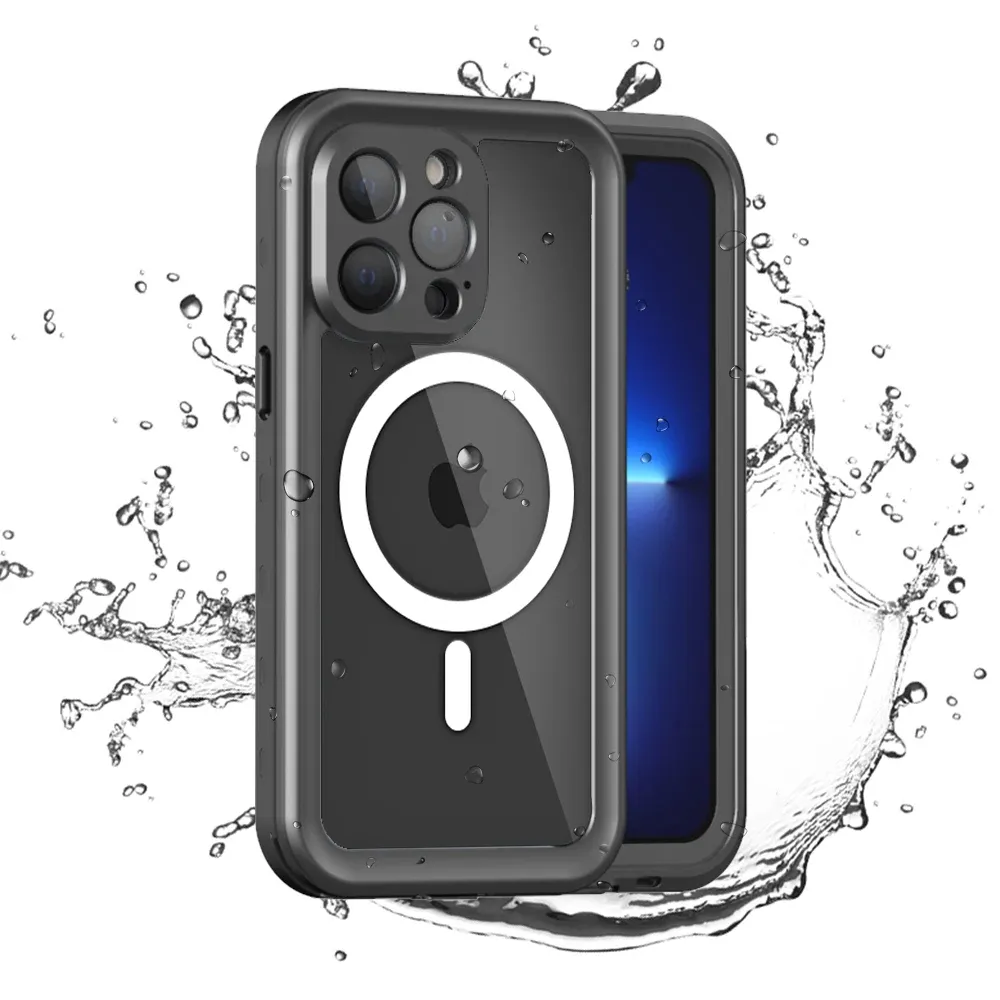Waterproof Full Protection Clear Case for iPhone 13 14 15 Pro Max Underwater Shockproof Outdoor Sports Wireless Charging Cover