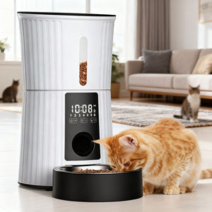 Phù hợp với CE FCC thông minh tự động <span class=keywords><strong>Pet</strong></span> feeders trong nhà điện 4L mèo con chó khô thực phẩm hẹn giờ Dispenser với nhựa chậm trung chuyển bát - Product Image 1