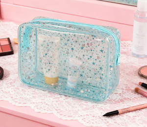 Factory Direct Selling Simple Star Pattern PVC <b>Makeup</b> <b>Bag</b> with Zipper for Cosmetics on Trips - Product Image 1
