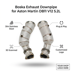 ท่อไอเสีย OEM Boska แบบไหลอิสระสำหรับ Aston Martin DB11 V12 5.2L ปี 2017-2024 ทำจากสแตนเลส ท่อทดสอบแบบตรง - Product Image 1