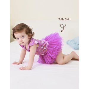 BambooBud Body imprimé licorne pour bébés filles, avec jupe en tulle, tenue d'été sans manches, 3-24 mois - Product Image 4