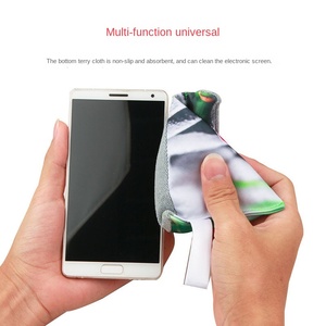 Support <span class=keywords><strong>de</strong></span> téléphone portable triangulaire moderne en tissu microfibre, personnalisable, motif dessin animé, support plat, cadeau publicitaire - Product Image 4