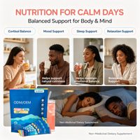 Complément alimentaire pour l'équilibre du cortisol avec glycinate de magnésium, L-théanine et vitamine D3 pour l'humeur et le sommeil (OEM ODM)
