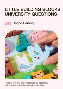 Juguete Educativo de Madera para Niños, Rompecabezas de Letras y Animales para la Educación Temprana, Bloques de Construcción Cognitivos en Inglés - Product Image 5