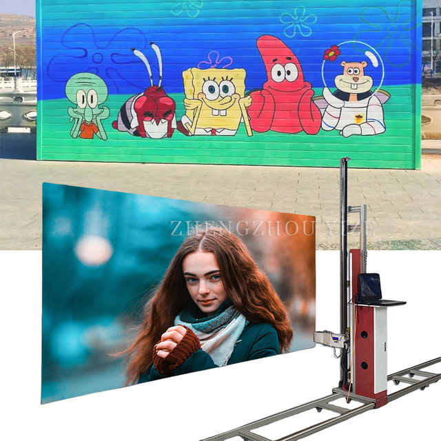 3D 5D Indoor Rural Graffiti Robot Wall Printing Machine Automatic Water Based Ink Orbital Uv Inkjet Wall Painting Machine