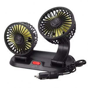 Ventilateurs de refroidissement d'air pour camion à double tête, réglables à 360 degrés, USB DC24V 12V, grandes lames de 4 pouces en plastique, faible niveau sonore 30-34dB - Product Image 1