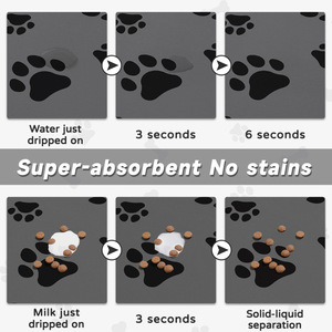 Tapete de Alimentación para Mascotas, Rectangular, de Tierra de Diatomeas, Antideslizante, con Patrón de Huellas de Perro, Lavable, para Perros - Product Image 4