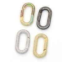 Fermoir à vis ovales, lot de pièces, CZ, Micro pave, couleur or, or Rose, argent ou noir, serrure ovale