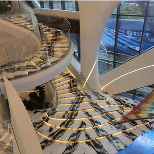 Großhandels preis Naturstein Marmor Treppen geländer Panda White Treppen für die Dekoration - Product Image 3