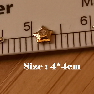 Grillz dentaire en or 8K en forme d'étoile avec zircone, bijoux dentaires personnalisés, style Bling Hip Hop - Product Image 3