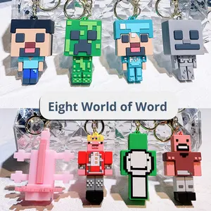 Porte-clés PVC personnalisé Mini figurine 3D Mine-Crafted Accessoire de dessin animé doux Vente en gros Pendentif de voiture de marchandise de jeu d'anime - Product Image 2