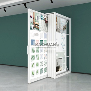 Showroom đá cẩm thạch hiển thị đứng với đẩy kéo trượt gạch phong cách hiện đại Rack cho hiệu quả sản phẩm trình bày - Product Image 3