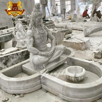 Décoration extérieure Fontaine à eau de Shiva en pierre de taille personnalisée Fontaine à eau de Shiva d'intérieur en marbre à vendre