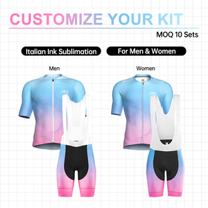 Maillot <span class=keywords><strong>Cycliste</strong></span> Personnalisé Équipe Hommes Femmes Ensemble Maillot Cuissard Tissu Italien Marque Privée Faible MOQ - Product Image 1