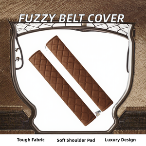 Protecteur de cou pour enfants couverture de ceinture de sécurité chauffante mignon intérieur décoration de voiture dentelle velours moelleux court peluche floue Polyester - Product Image 2
