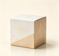 Boîte cadeau personnalisée de luxe pour bougie parfumée, boîte en papier mat avec fermeture magnétique, impression florale dorée, emballage pour bougie en cire de soja, décoration pour la maison
