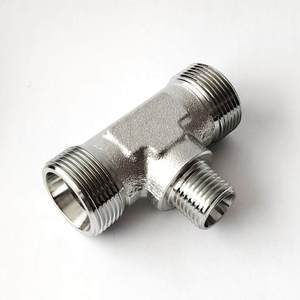 Áp lực cao thủy lực khớp nhanh chóng xoay ống lắp TEE BSP nam hợp kim kẽm vật liệu mịn mạ kẽm kẹp chìa khóa 1PC min - Product Image 1