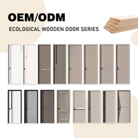 Porte intérieure en MDF avec placage en bois naturel, isolation acoustique pour appartement, villa - Design moderne, OEM personnalisé, chambre à coucher, salon