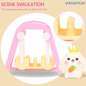 Peluche Personalizzato di Alta Qualità a Forma di Coniglio per Bambine, Giocattolo Popolare dai <span class=keywords><strong>3</strong></span> ai 4 <span class=keywords><strong>Anni</strong></span> con Accessori - Product Image 4